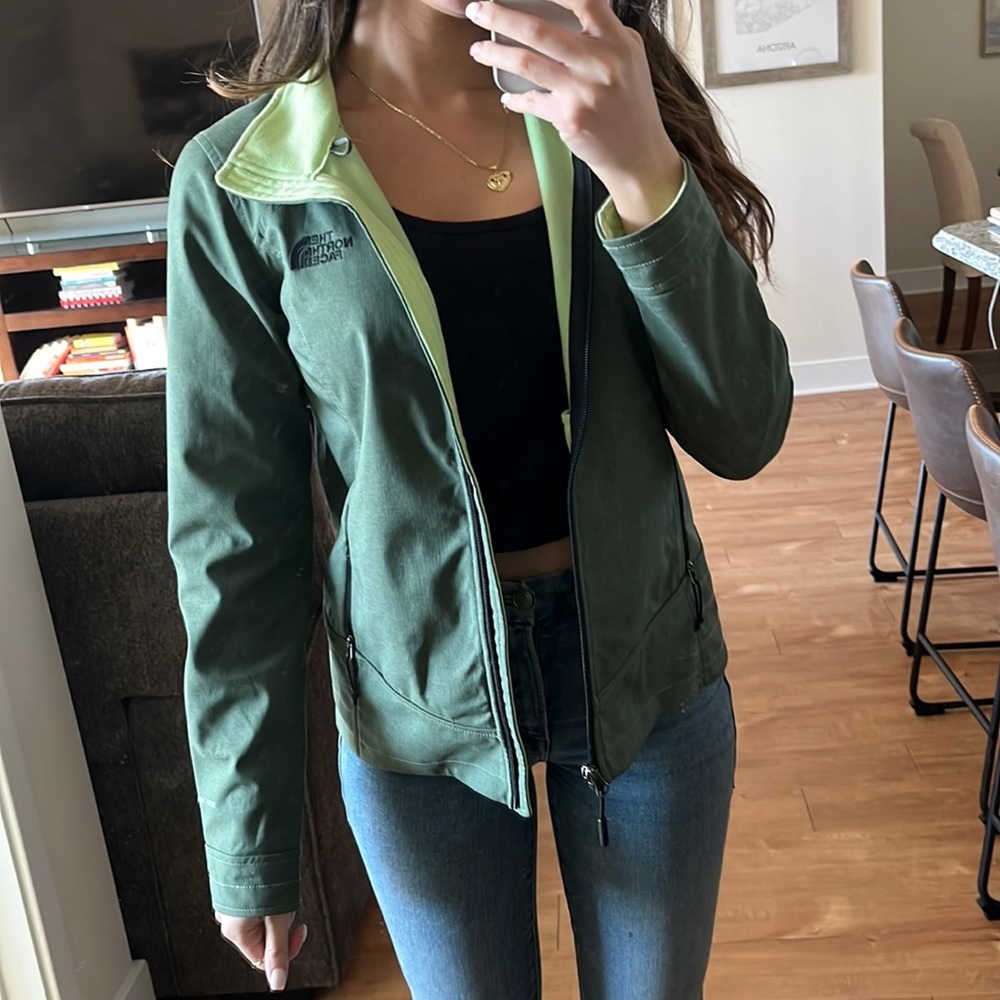 Green Northface Windbreaker